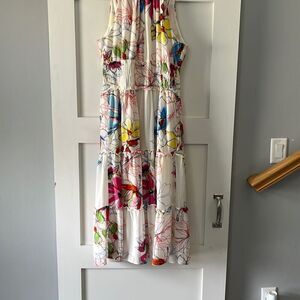 Bleeker 126 Floral Spring Summer Ruffled Dress Womens 10